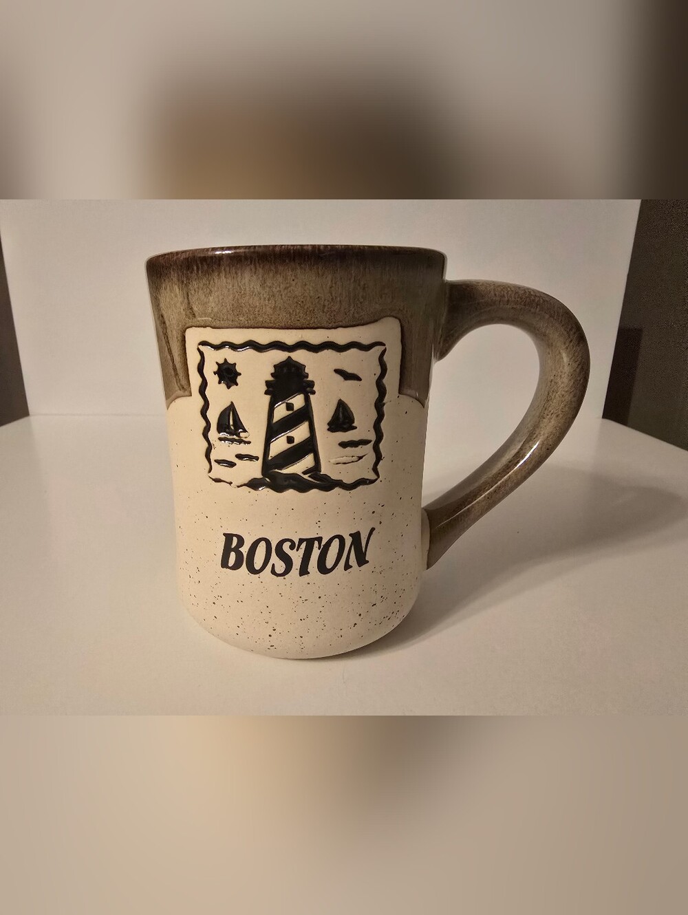 Boston Lighthouse Souvenir Ceramic Painted Coffee Mug with Handle
